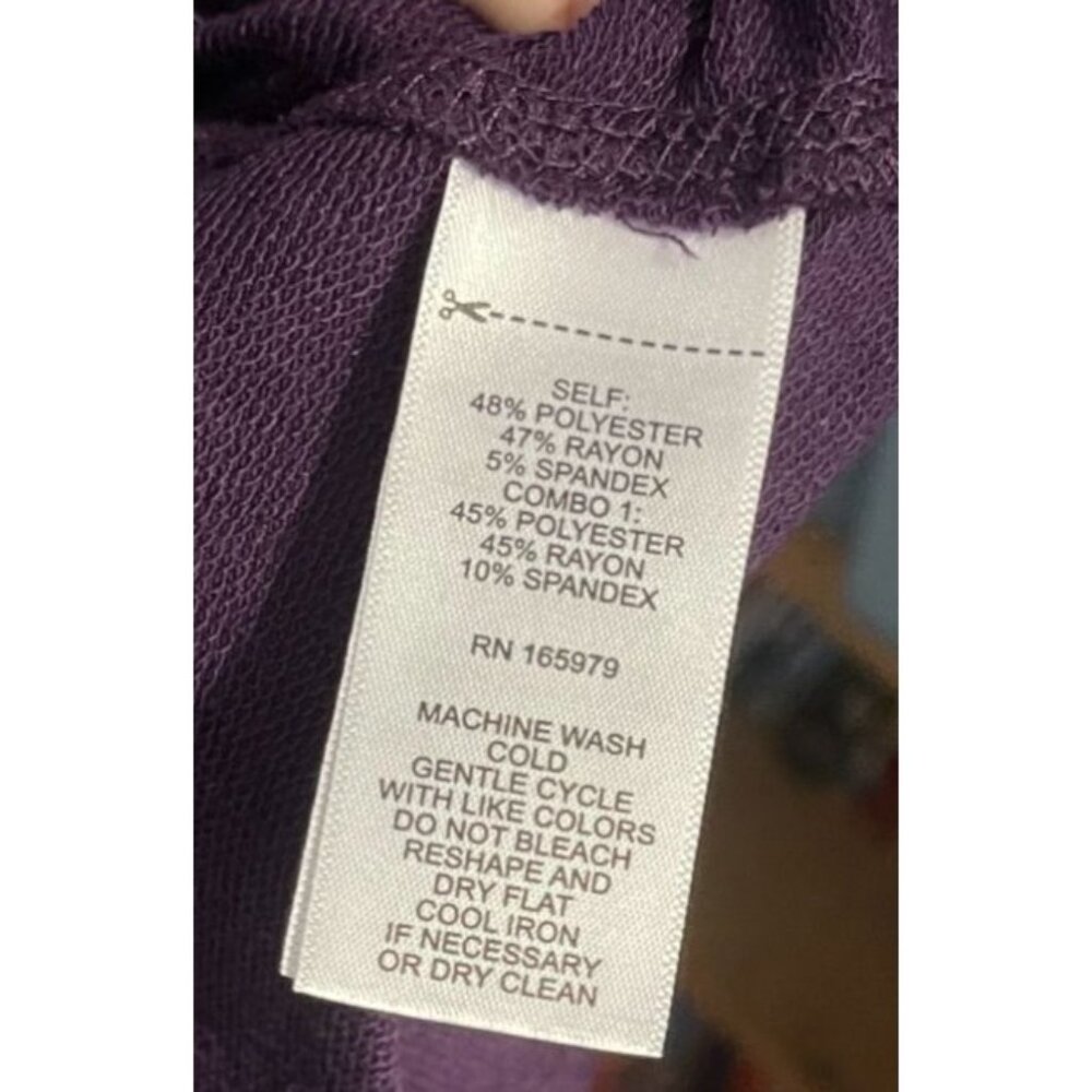 Cable & Gauge Women PLUS 2X Purple Pennant Cowl Neck‎ Long Sleeve Tunic Top NEW - Picture 12 of 12
